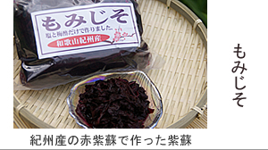 ▲紀州南高梅干通販専門店の紀州産のもみ紫蘇(塩漬け・アク抜き済)